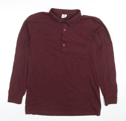 Father Sons Men’s Brown Long Sleeve Slim Fit Polo Shirt L