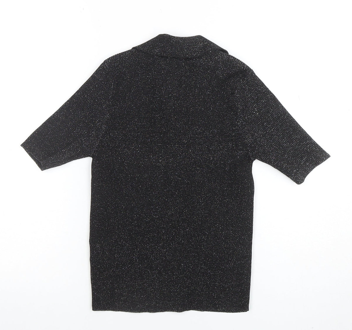 Womens UK Size M Koton Black Basic Button-Up