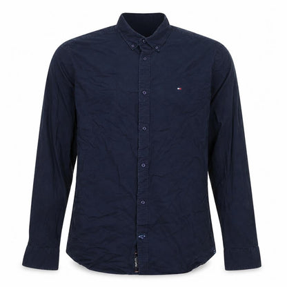 Tommy Hilfiger Men’s Blue Slim Fit Long Sleeve Button-Up Shirt XL