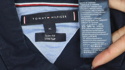 Tommy Hilfiger Men’s Blue Slim Fit Long Sleeve Button-Up Shirt XL