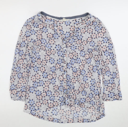 Fat Face Womens Multicoloured Floral Cotton Tunic Blouse Size 12