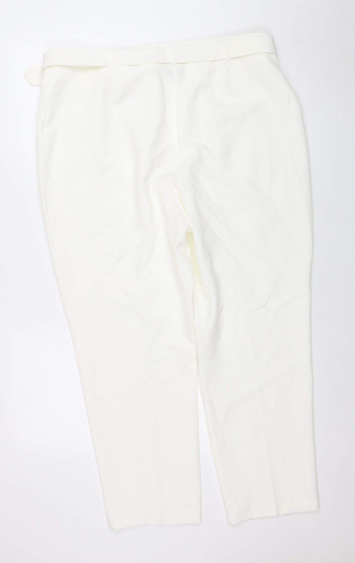 Womens UK Size 18 M&Co Regular Fit Business Casual Formal Ivory Trousers