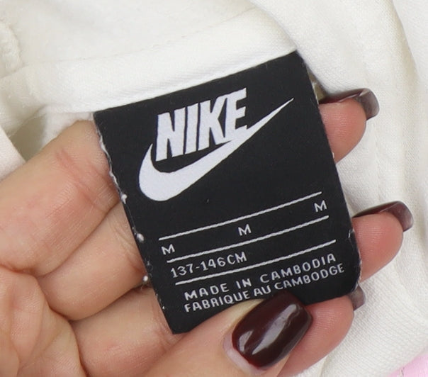 Girls UK Size 9-10 Years Nike White Pullover Hoodie
