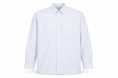 Peter England Men's Blue Striped Long Sleeve Cotton Blend Shirt 17 Regular Fit