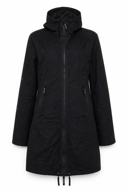 Bench Women's Black Long Hooded Cotton Parka Jacket Size M