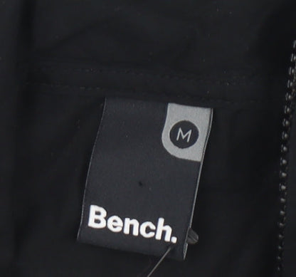 Bench Women's Black Long Hooded Cotton Parka Jacket Size M