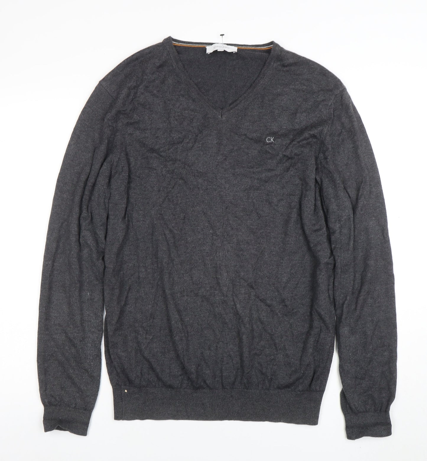 Mens UK Size L Calvin Klein Grey Pullover Jumper