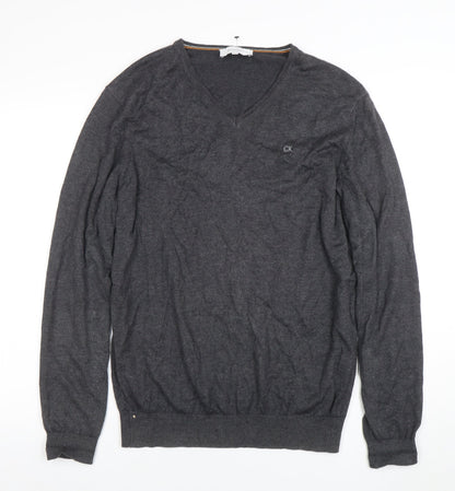 Mens UK Size L Calvin Klein Grey Pullover Jumper