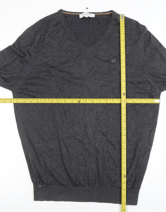 Mens UK Size L Calvin Klein Grey Pullover Jumper