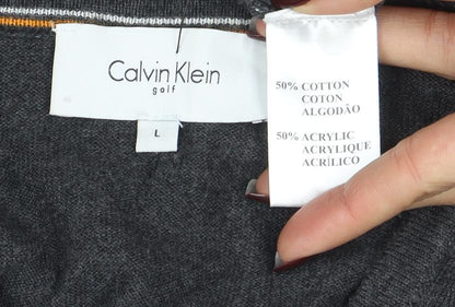 Mens UK Size L Calvin Klein Grey Pullover Jumper
