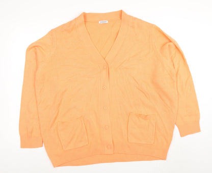 Womens UK Size XL Damart Orange Cardigan Jumper