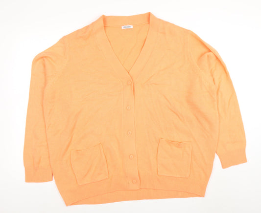 Womens UK Size XL Damart Orange Cardigan Jumper