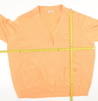 Womens UK Size XL Damart Orange Cardigan Jumper