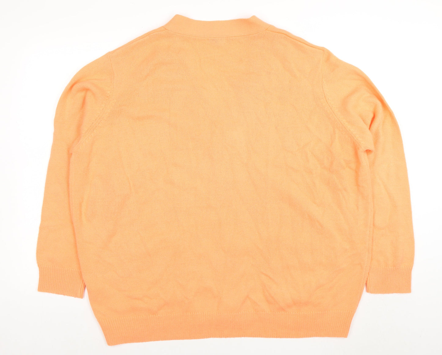 Womens UK Size XL Damart Orange Cardigan Jumper
