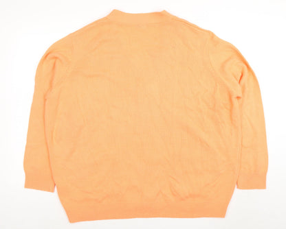 Womens UK Size XL Damart Orange Cardigan Jumper