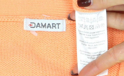 Womens UK Size XL Damart Orange Cardigan Jumper