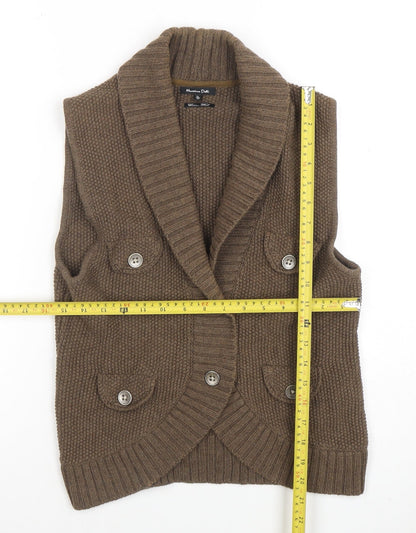 Womens UK Size 8 Massimo Dutti Brown Vest Jumper