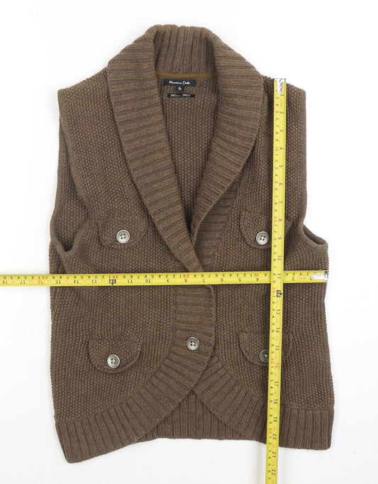 Womens UK Size 8 Massimo Dutti Brown Vest Jumper