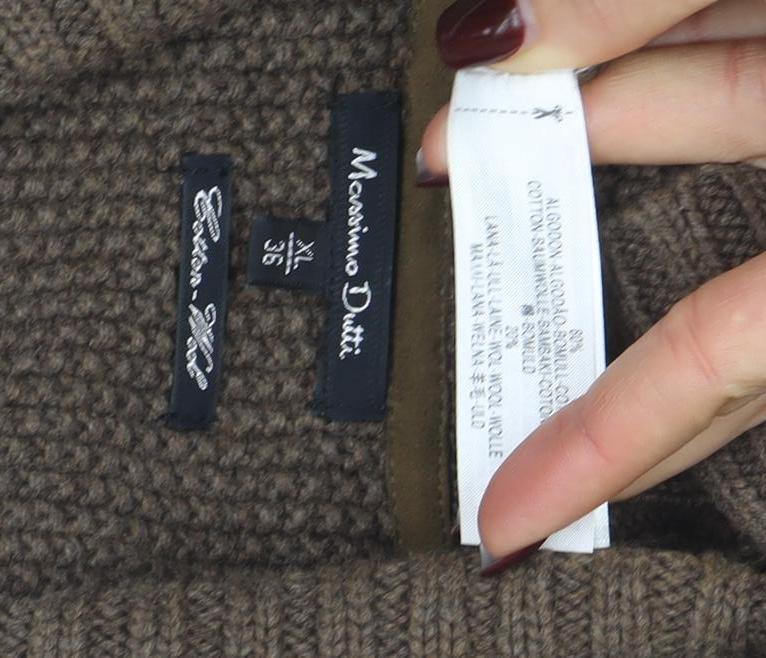 Womens UK Size 8 Massimo Dutti Brown Vest Jumper