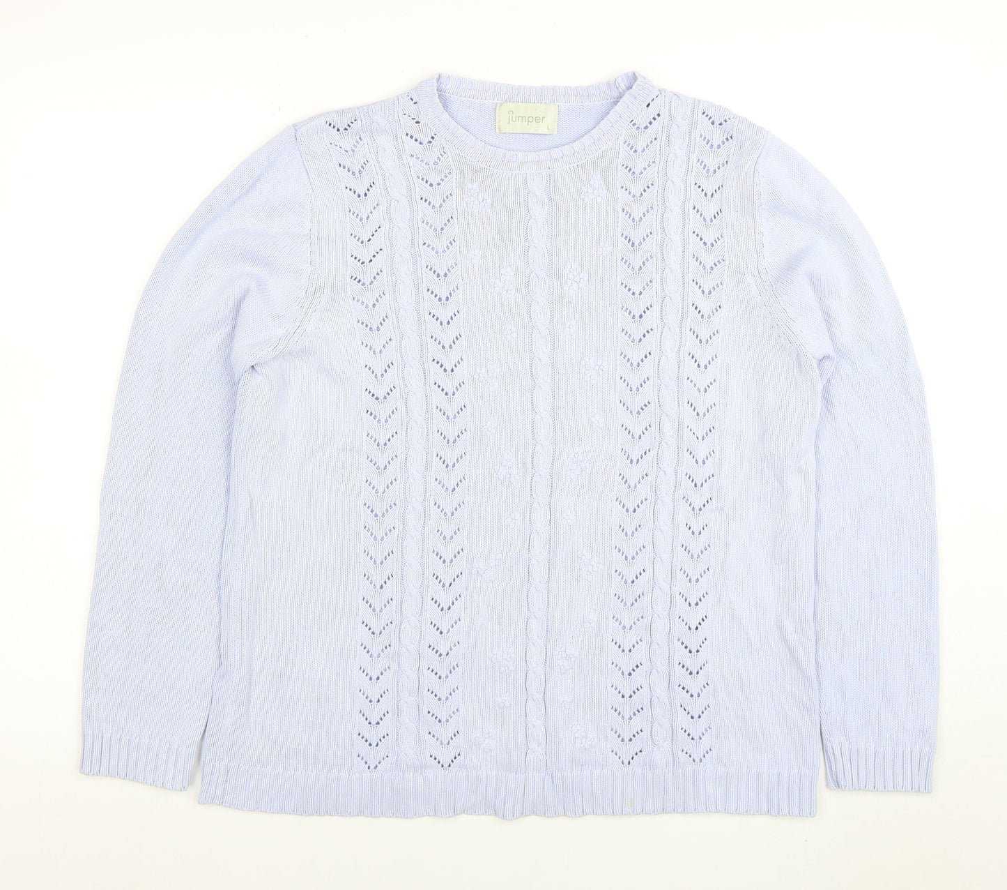 Womens UK Size L Jumper Blue Pullover Jumper