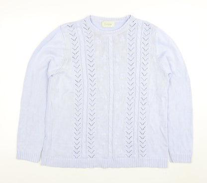 Womens UK Size L Jumper Blue Pullover Jumper