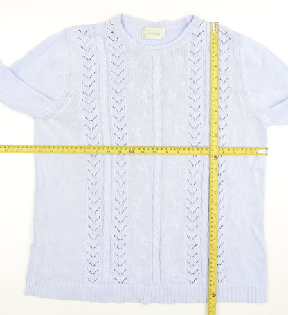 Womens UK Size L Jumper Blue Pullover Jumper