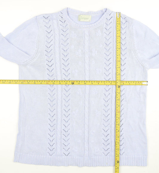 Womens UK Size L Jumper Blue Pullover Jumper