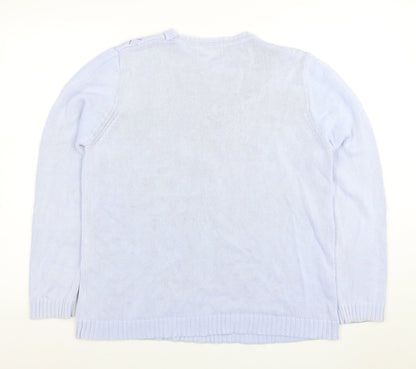 Womens UK Size L Jumper Blue Pullover Jumper