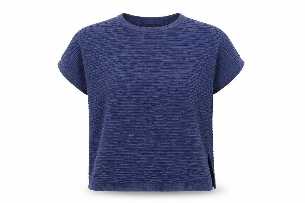Womens UK Size XS Mango Blue Basic T-Shirt