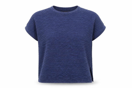 Womens UK Size XS Mango Blue Basic T-Shirt