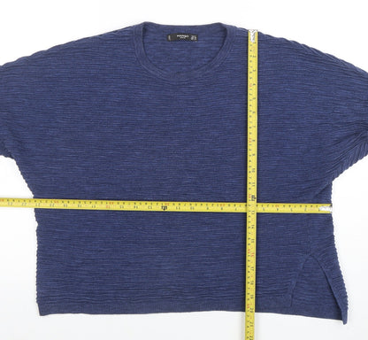 Womens UK Size XS Mango Blue Basic T-Shirt