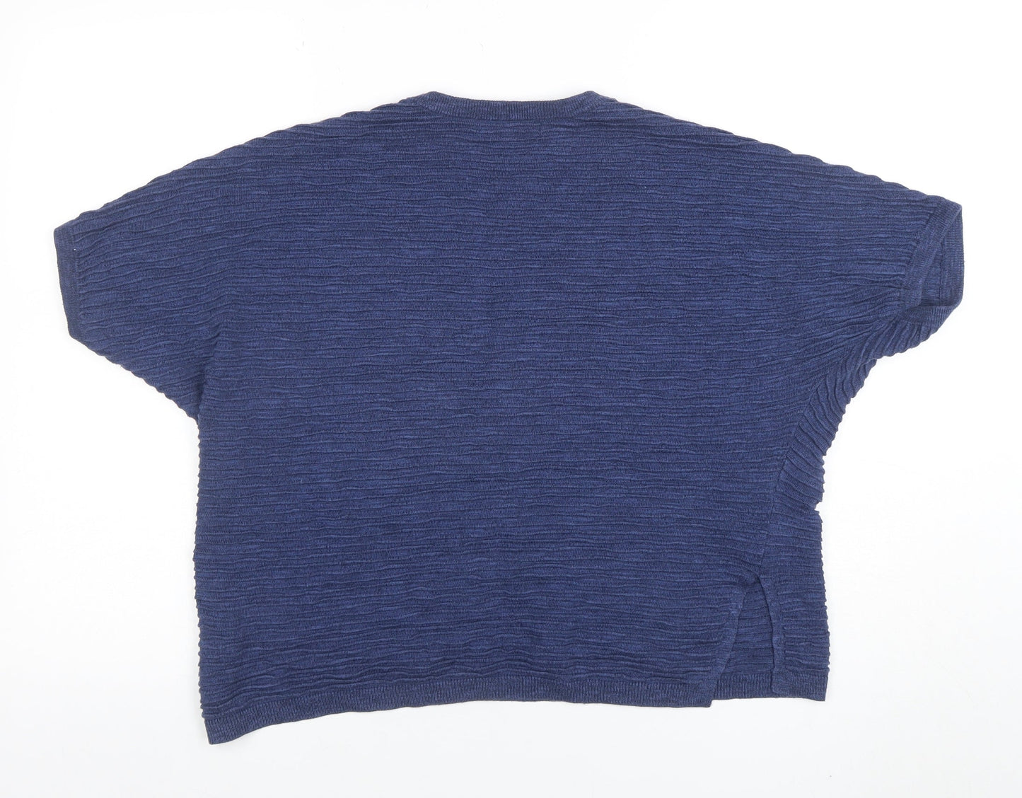 Womens UK Size XS Mango Blue Basic T-Shirt