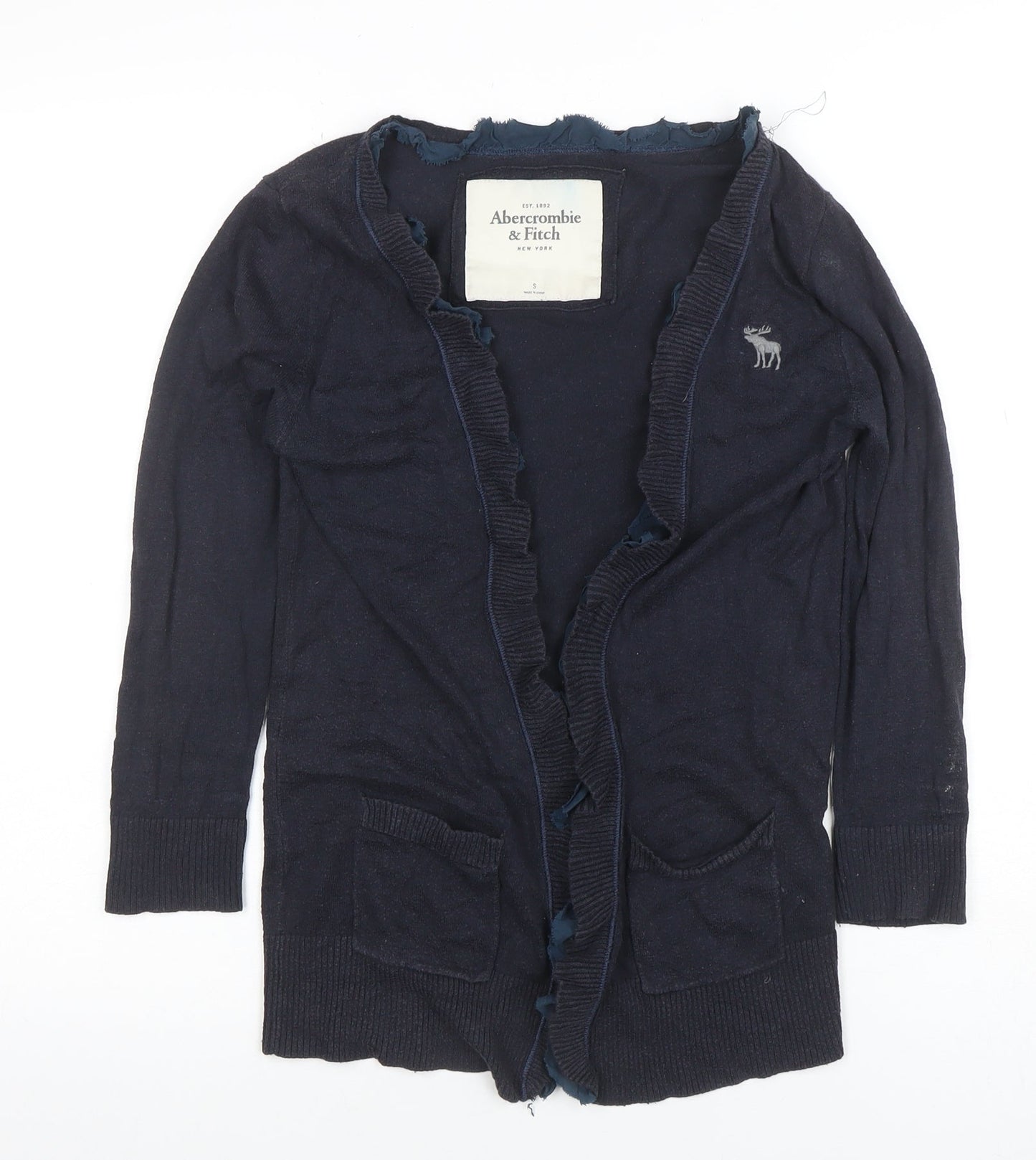Womens UK Size S Abercrombie & Fitch Blue Cardigan Jumper