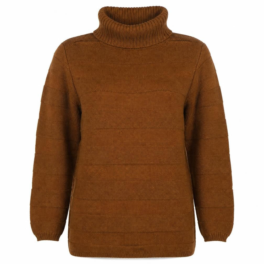 Basler Women Brown Wool Roll Neck Jumper Size 12