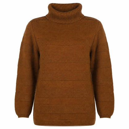 Basler Women Brown Wool Roll Neck Jumper Size 12
