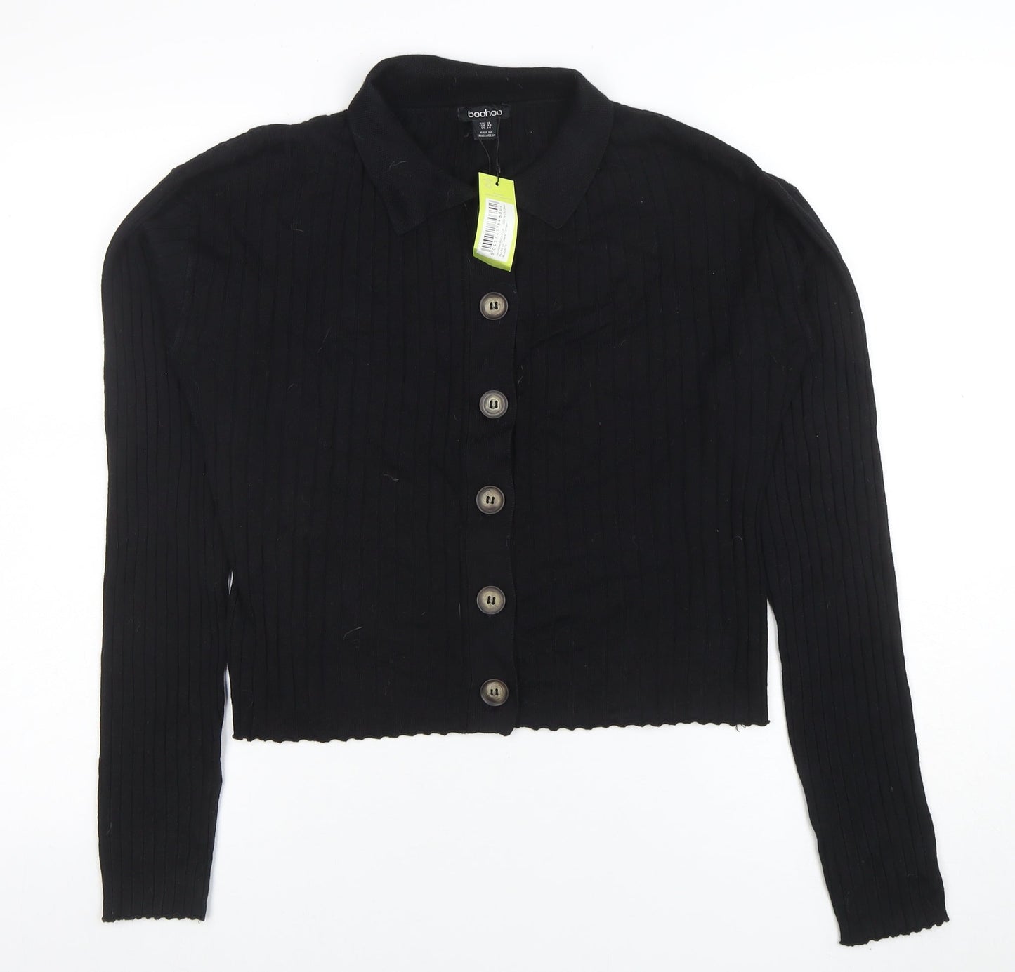 Womens UK Size 18 Boohoo Black Cardigan Jumper