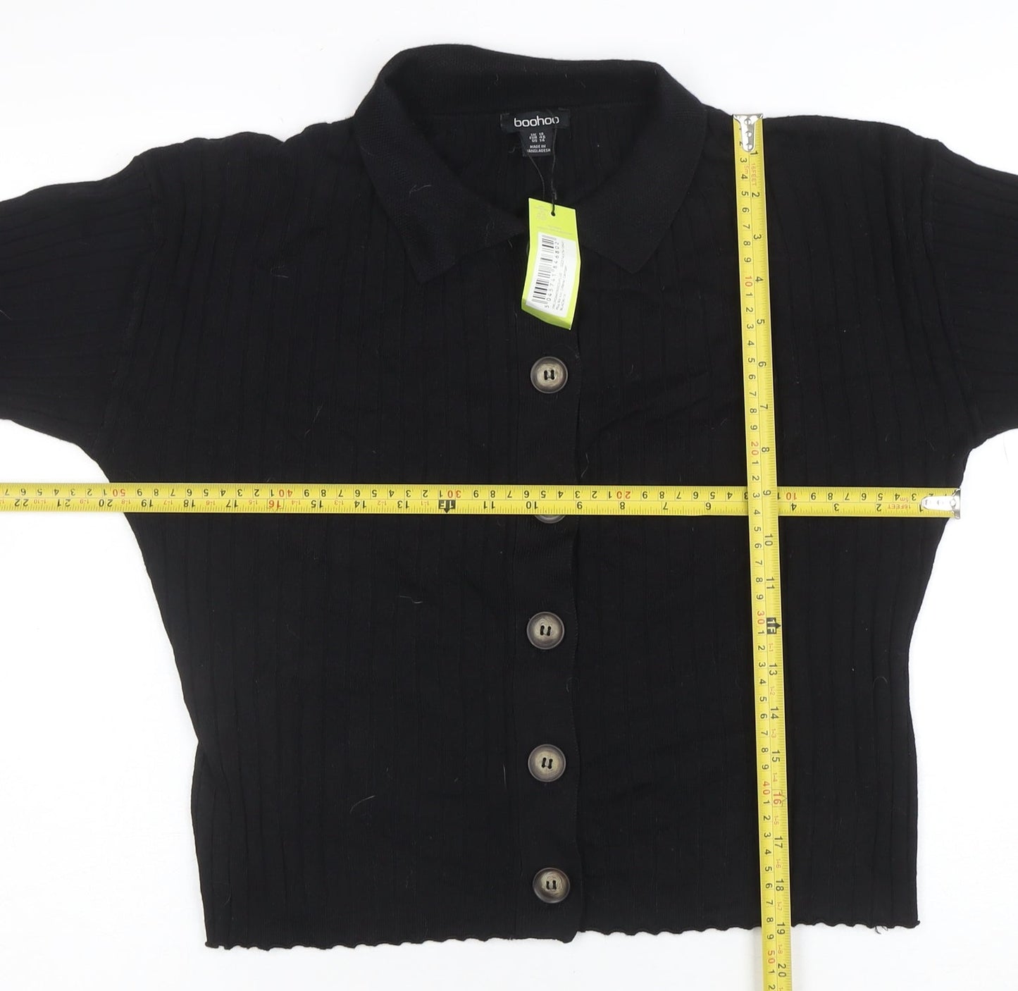 Womens UK Size 18 Boohoo Black Cardigan Jumper