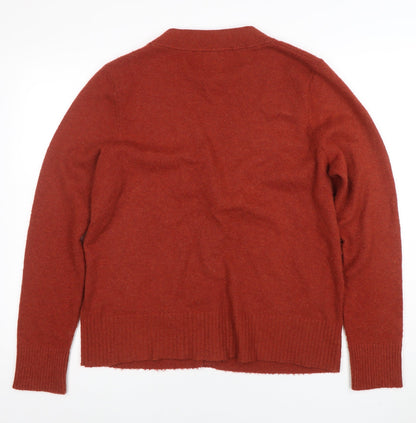 White Stuff Women's Brown V-Neck Cardigan Size 16 Wool Blend