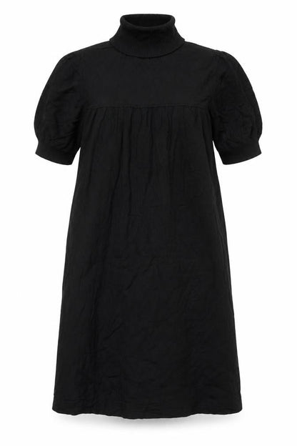 ESPRIT Women Black Knee Length Roll Neck Shift Dress M
