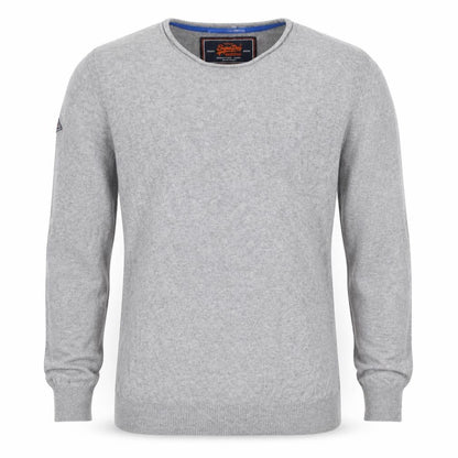 Superdry Men's Grey XL Crew Neck Cotton Cashmere Pullover Jumper