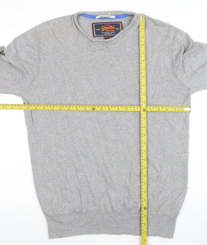 Superdry Men's Grey XL Crew Neck Cotton Cashmere Pullover Jumper