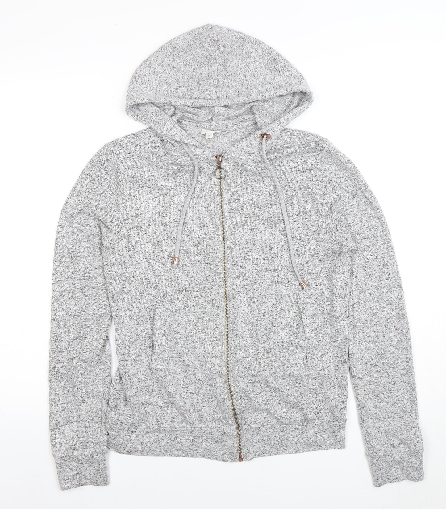 Womens UK Size M River Island Grey Full Zip Hoodie