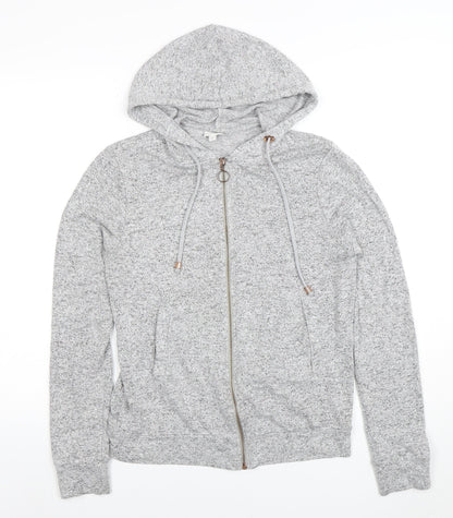 Womens UK Size M River Island Grey Full Zip Hoodie