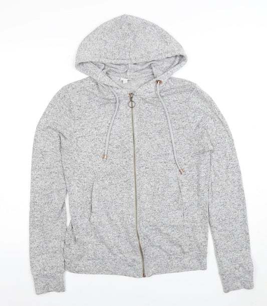 Womens UK Size M River Island Grey Full Zip Hoodie