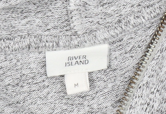 Womens UK Size M River Island Grey Full Zip Hoodie