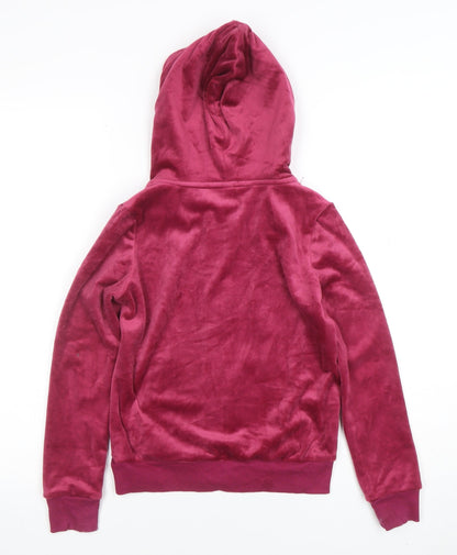 Jessica S. Girls Pink Velour Full Zip Hoodie Size L