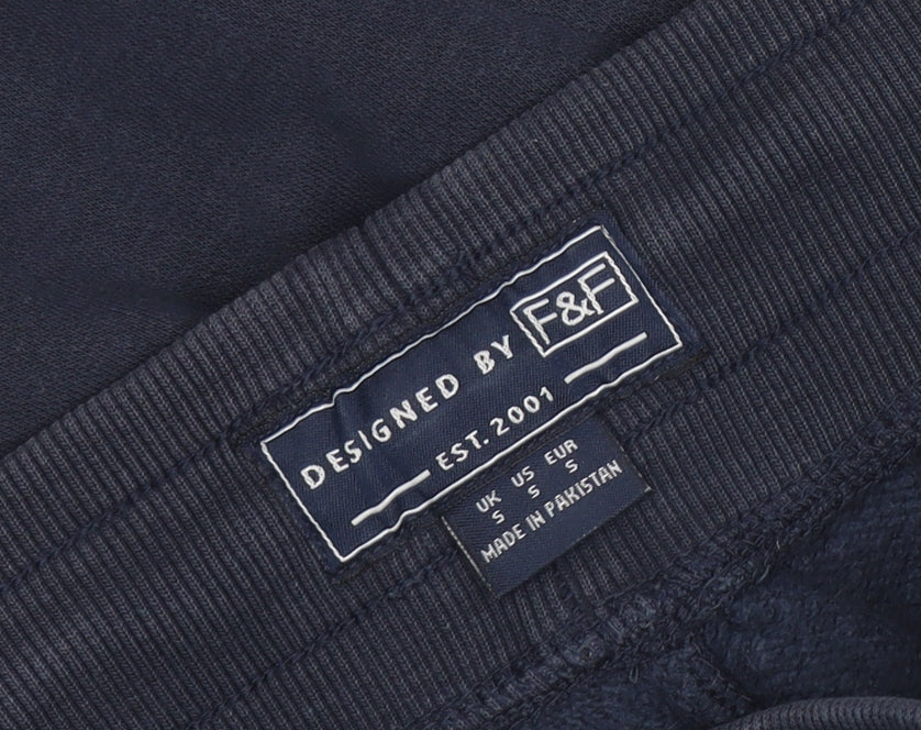 Mens UK Size S F&F Regular Fit Jogger Blue Trousers