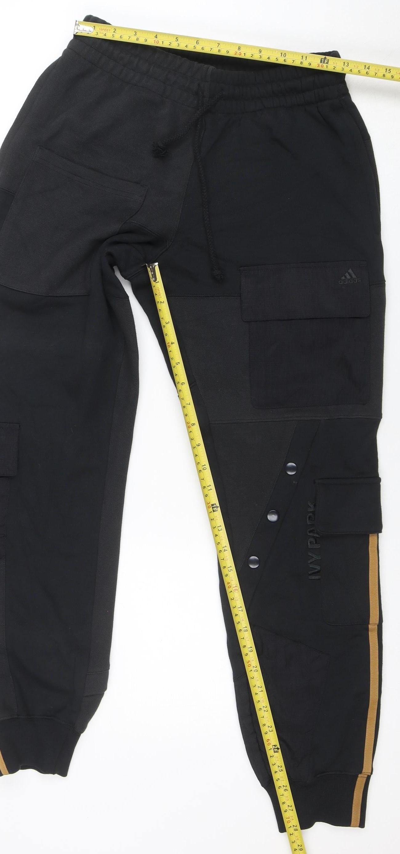 Mens UK Size 2XS Adidas Ivy Park Regular Fit Jogger Black Trousers