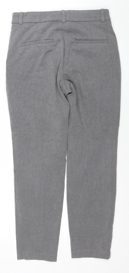 H&M Women Grey Trousers Size 12 Straight Leg Casual