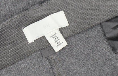 H&M Women Grey Trousers Size 12 Straight Leg Casual
